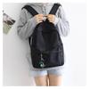 Travel School Bag Versatile Solidcolor Largecapacity Backpack Black Unisex