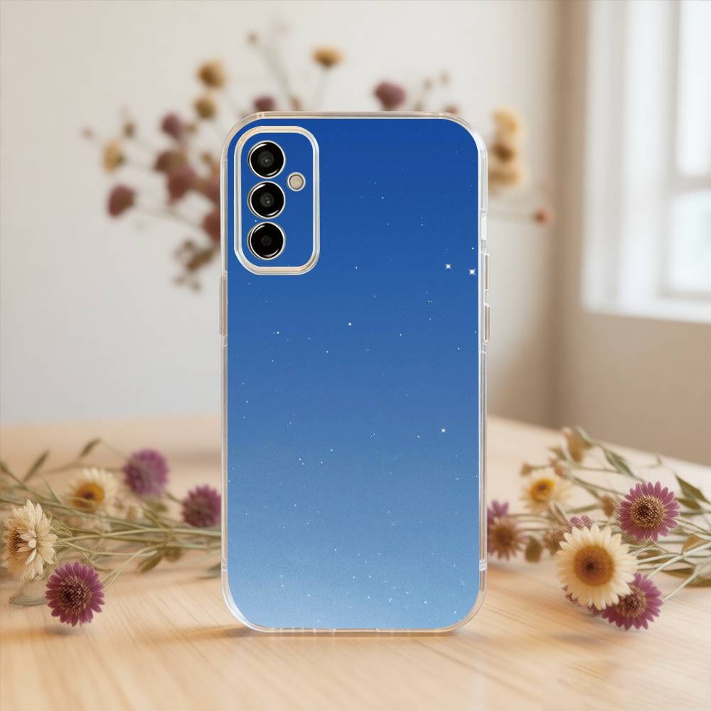 Однотонный чехол для телефона «Звездное небо» для Samsung A10, 12, 20, 21S, 30, 31, 40, 50, 51, 52, 70, 71 Прозрачная крышка