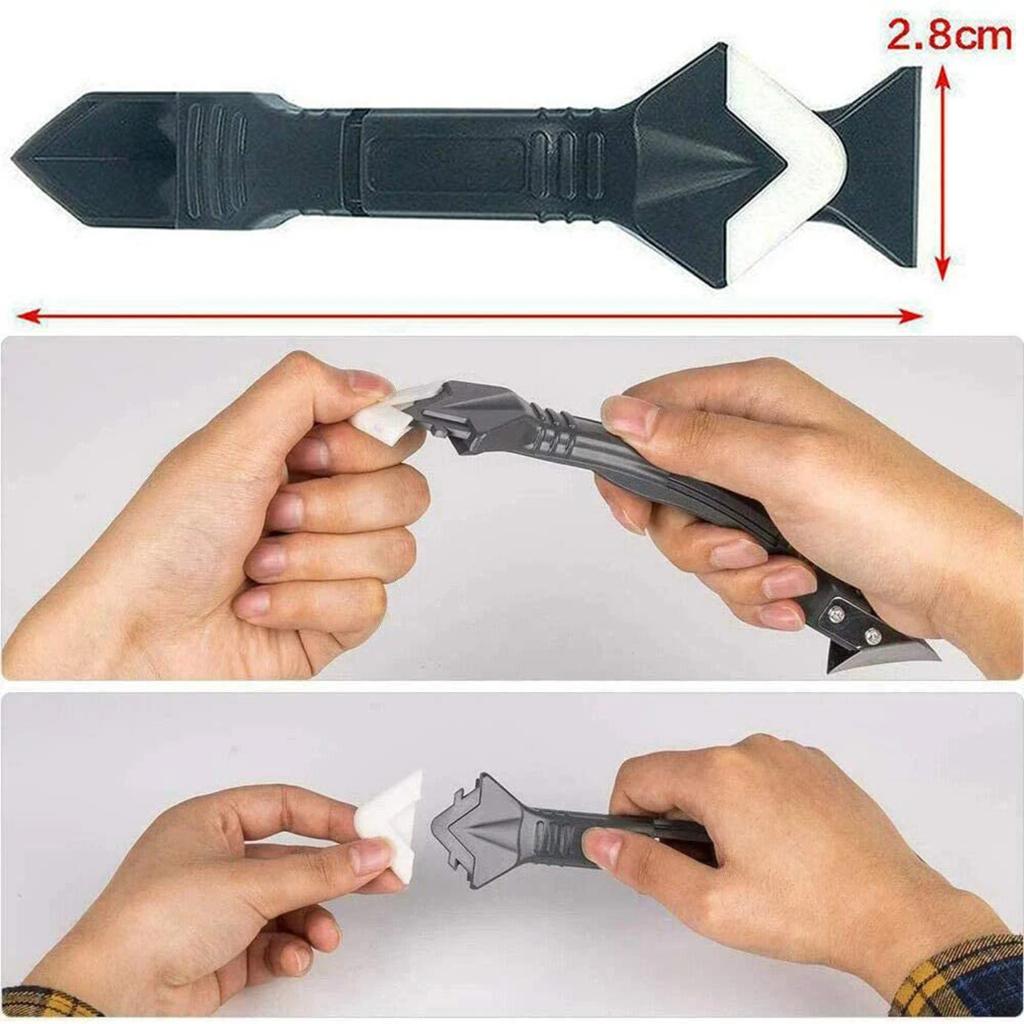 8pcs/set 3 In 1 Silicone Caulking Tools Silicone Trowel Residue Scraper Kitchen Bathroom Wall Floor Tile Sink