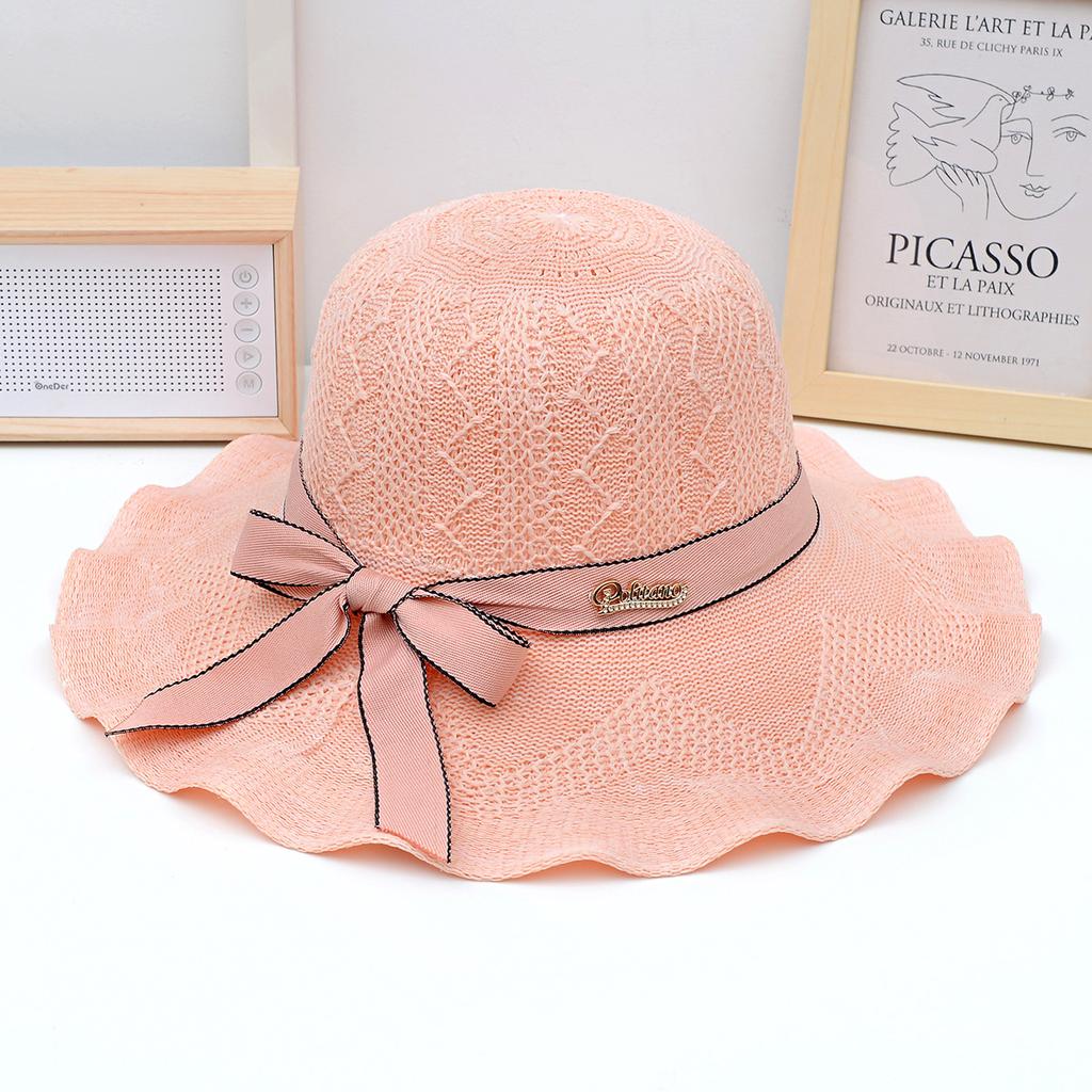 Летняя женская шляпа с волнистыми краями и большими полями для защиты от солнца и солнцезащитного козырька, женская пляжная шляпа от солнца с защитой от ультрафиолета, пляжная шляпа