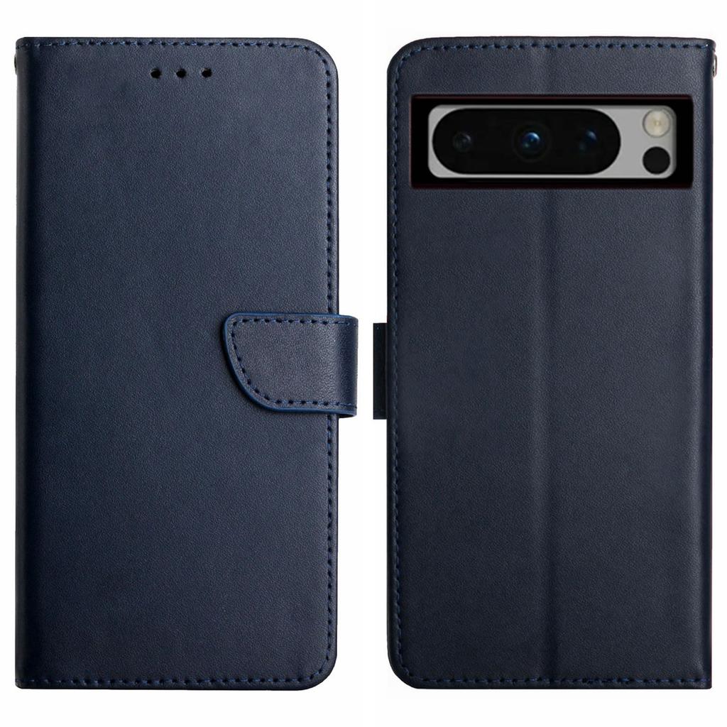 HT02 For Google Pixel 8 Pro Shockproof Wallet Phone Cover Genuine Cow Leather Phone Stand Cover