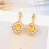 Light Luxury Fashion Temperament Full Diamond Earrings 925 Silver Needle Earrings Inlaid With Zircon Earrings, Multi-Color