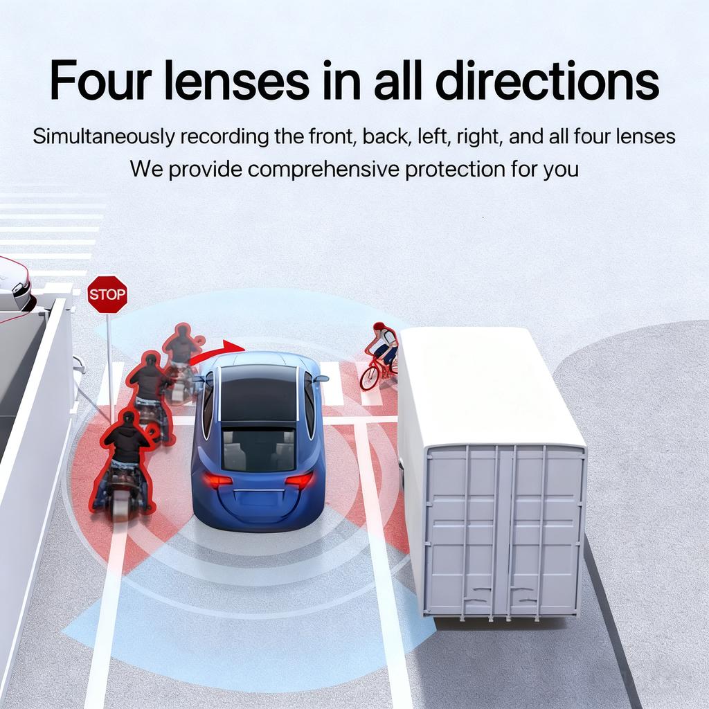 360° видеорегистратор автомобильная камера запись wifi беспроводная веб-камера видеорегистратор 1080P 24 Парковка 4-канальный Автомобильный черный ящик