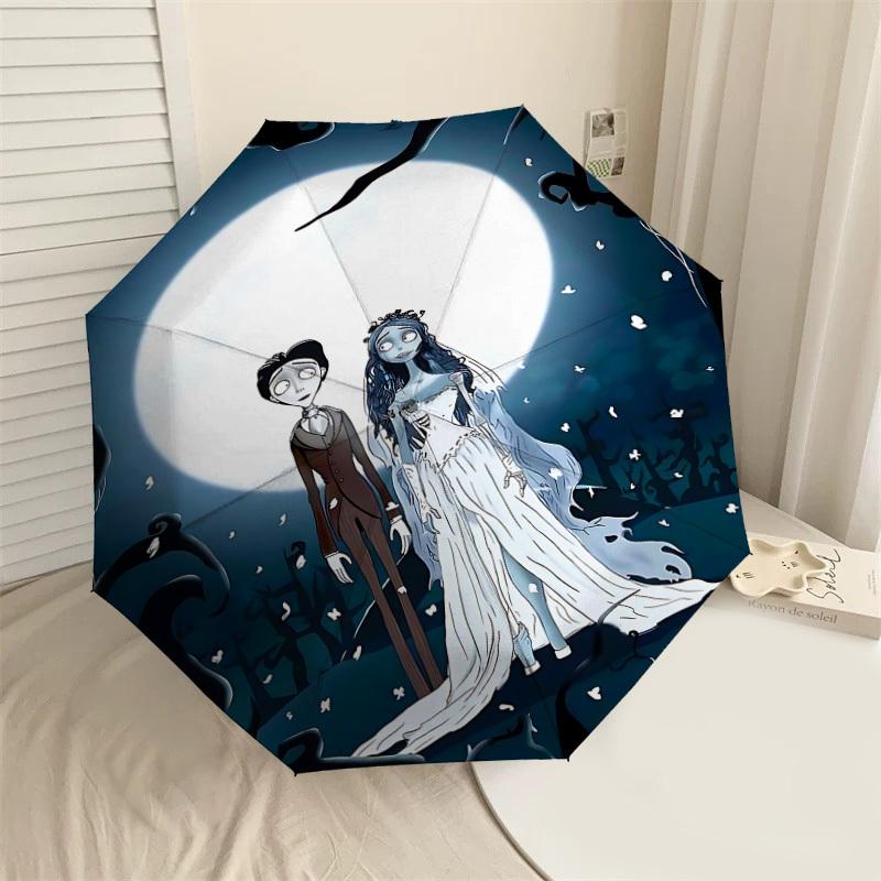 1PC Moonlight Corpse-bride Umbrella-8-Rib Reinforced, Automatic Open, Lightweight & Durable, Cute Fashion Accessory for Outdoor, D2649