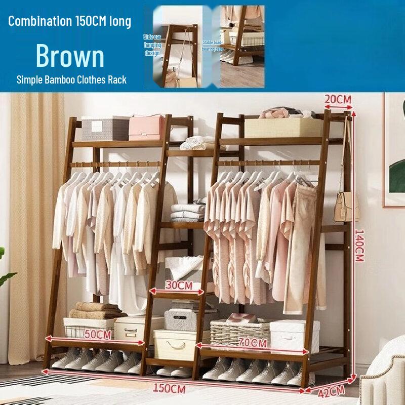 Minimalist Bamboo Ladder Floor Coat Rack
