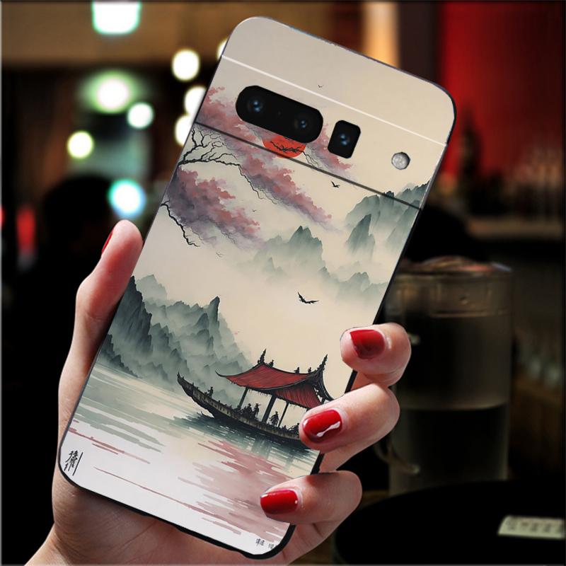 Phone Case For Google Pixel 10 Pro 9 Pro XL 9A 8 7 6 Pro Pixel 8A 7A 6A Pixel 8 7 6 5 Japan Sceneary Cherry Flower Mountain