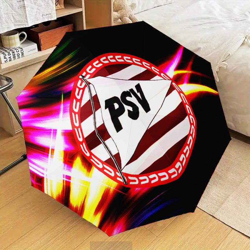 Psv Eindhoven Crest Automatic Folding Umbrella - 8-Rib Travel Umbrella with Auto Open/Close & Portable Gifts for holidays or birthdays
