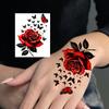 1 Sheet Rose Butterfly Flower Temporary Tattoos For Women Hand Arm, Fake Tattoo Sticker Waterproof Long Lasting Realistic Tatoos