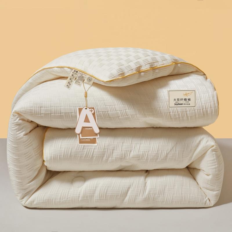 High Quality 2-in-1 Soybean Fiber Quilt with Zipper Autumn Winter Thickened Warm Comforter Grade A Queen Soft Double Bed Duvet