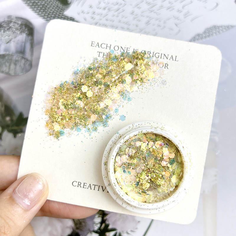 Блестки для дизайна ногтей Fairy Eyes - Сетчатый красный градиентный глиттер - Корейские крупные блестки - Макияж глаз - Дизайн ногтей