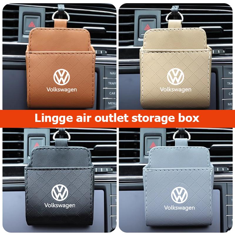 WET1 Leather Car Seat Door Storage Box Phone Sunglasses Holder For Volkswagen VW Golf 4 5 6 7 Polo Jetta Sagitar Magotan Passat B5 B6