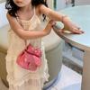 2025 New Princess Beautiful Bow Children Handbag Small Fragrant Wind Mini Straddle Bag Girl Coin Purse Hardware Buckle Shoulder Bag Little Baby Wallet