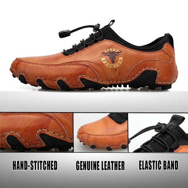 Mens Casual Leather Moccasins Shoes Flat Loafers Shoes Handmade Driving Dress Shoes