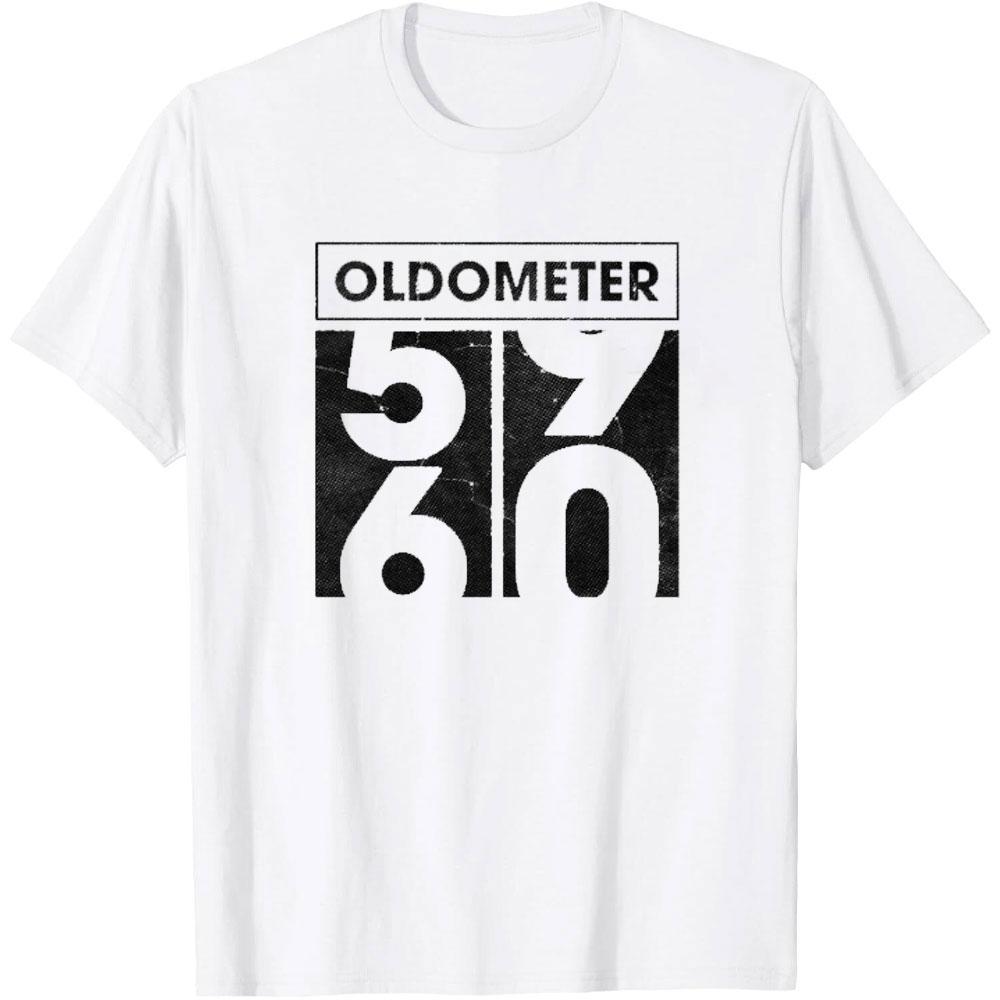 Unisexs Funny T Shirt Oldometer 59 To 60 Sarcastic Birthday Graphic Novelty Cotton Tshirt Vintage Fashion Casual Simple Streetwear