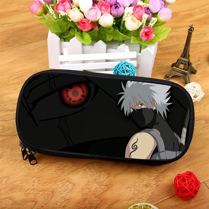 Большая нейлоновая пенал-косметичка Naruto Uchiha Kakashi для студентов и офиса