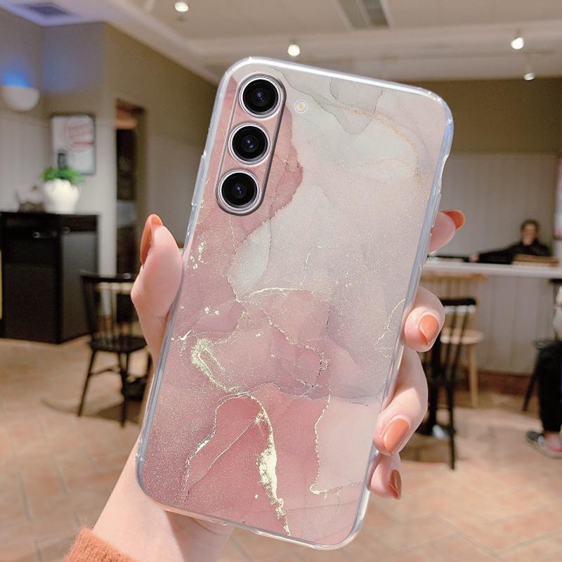 Для Samsung Galaxy S24 Чехол S24 Plus S 24 Ultra Чехол для телефона Мраморный Прозрачный Coque Мягкий ТПУ Fundas Для Samsung S25 FE S25+ Чехол