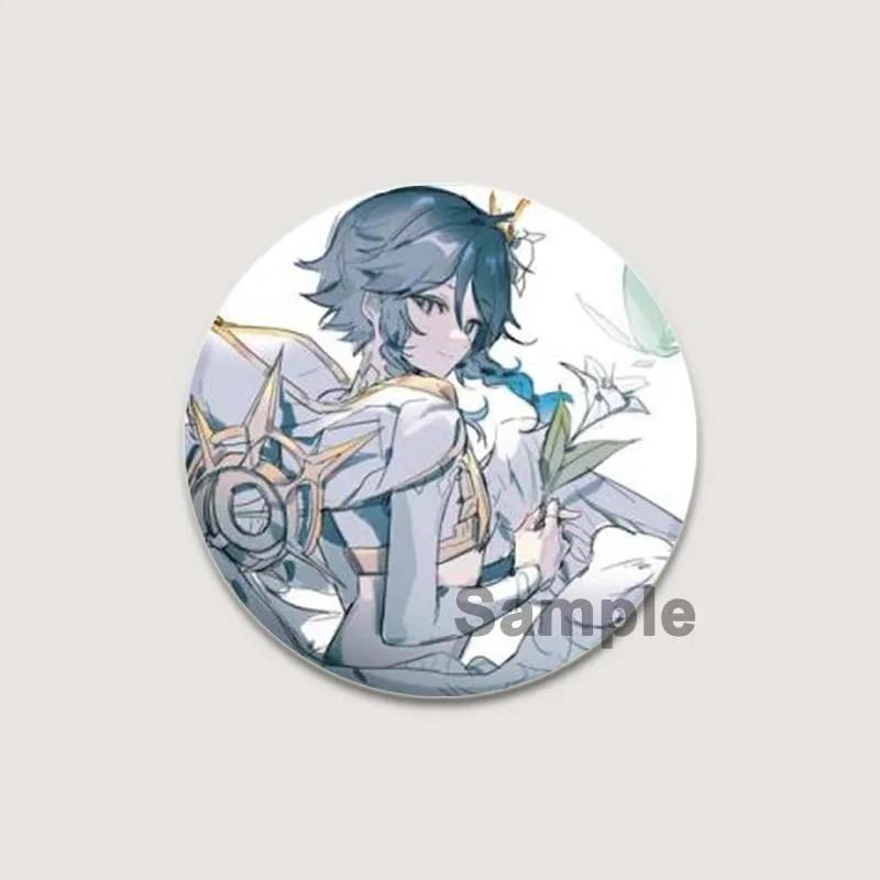 32/44/58 мм мультяшная фигурка Venti Jean HD принт брошь аниме значок Genshin Impact круглая витрина броши значки на лацкан ювелирные изделия подарочный аксессуар
