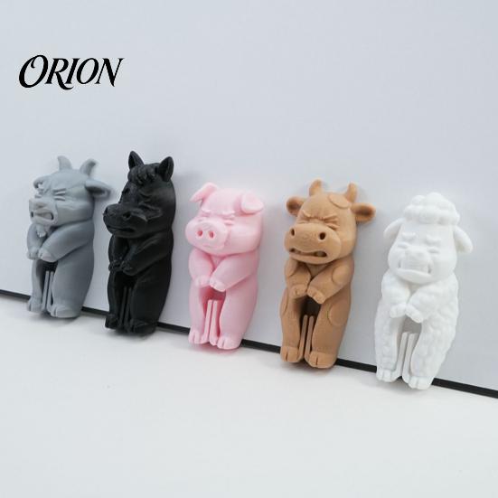 Зажимы для сумок с животными 5 шт. Фермерские зажимы, 3D-печать, милая корова, свинья для хранения на кухне, многоразовый запайщик пакетов из смолы, прищепки, смешные для дома и офиса
