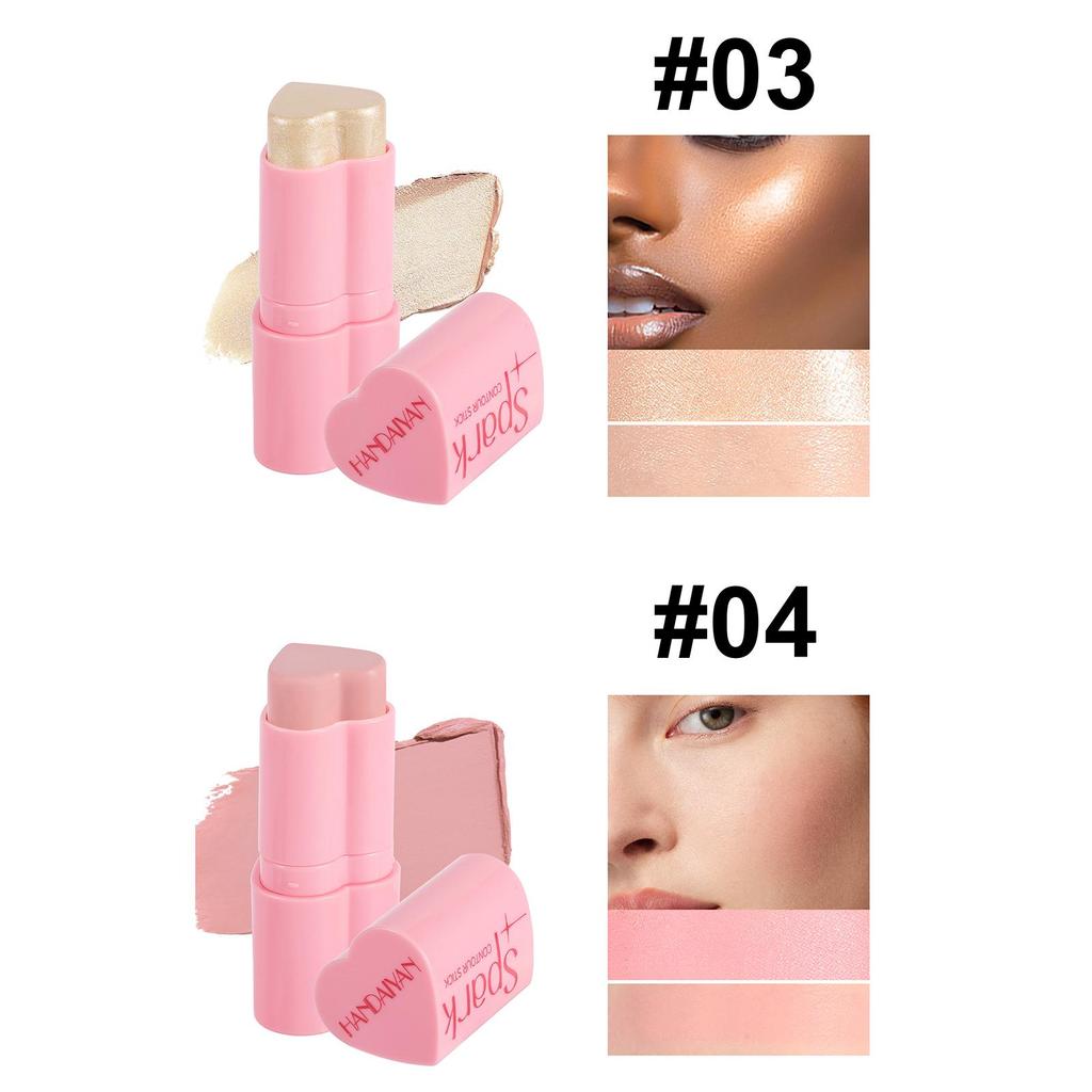 HANDAIYAN Матовые блестящие румяна, тени для щек, румяна, хайлайтер, румяна, водостойкий бронзатор, ручка для контурного макияжа