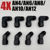 4 шт. 4AN 6AN 8AN 10AN 12AN Черный female-male переходник-соединитель с углом 45/90 градусов, вращающийся, для масляных/топливных шлангов, адаптер, алюминий