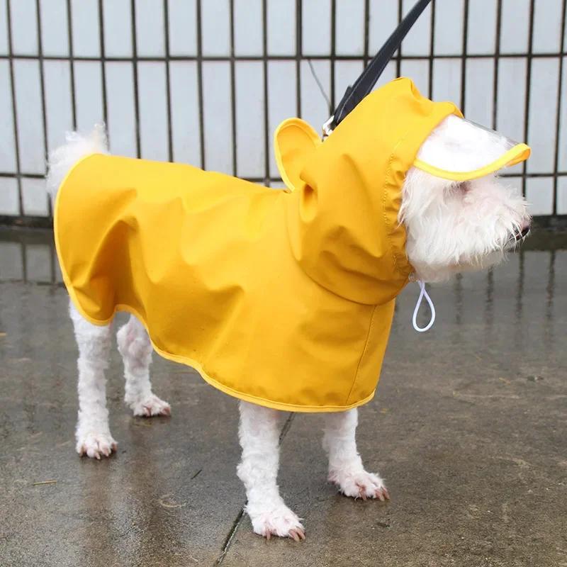 Pet Rainy Season Puppy Hooded Dog Raincoat Waterproof Soft Outdoor Pet Jumpsuit Clothes for Dogs Apparel Impermeable Rain Coats