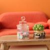 1:12 Dollhouse Miniature Candy Jar Tiny Vial Storage Bottle W/Lid Home Decor Toy