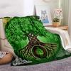 Owl Celtic Viking Blanket Tree of Life Wiccan Flannel Blanket Soft Warm Blanket Couch Bed Chair Decor for Family Camping Gifts