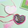 Children's Gift Girl's Cute Cartoon Shoulder Bag Crossbody Bags DIY Funny Heart-shaped Sequin Coin Purse Coin Pouch Cute