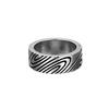 Adjustable Open Finger Ring Men Women Sterling Vintage Geometric Design Fingerprint Texture Hip Hop Jewelry
