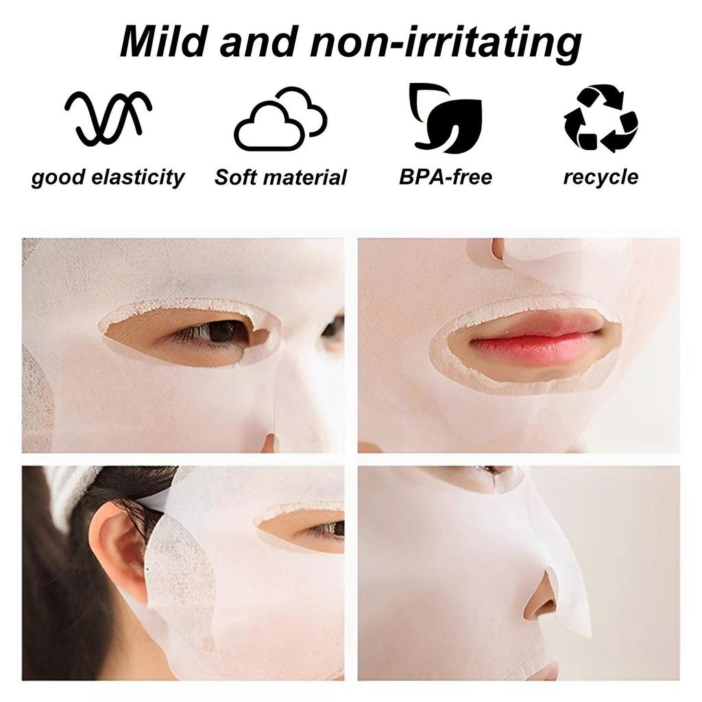 Новая силиконовая маска для лица предотвращает испарение эссенции маски, ускоряет впитывание, увлажняющая маска для лица, многоразовая, розовая/белая