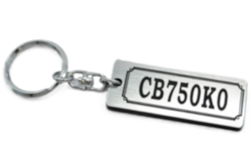 CB750K0 Double Ring Acrylic Original Keychain for Classic Exterior Custom Accessories A-821-2 Silver/Black - Cars, Mufflers, Handlebars, Parts,