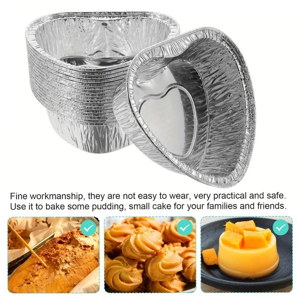 50 шт. одноразовых алюминиевых форм для выпечки из фольги, пищевых форм для выпечки, подносов для тортов