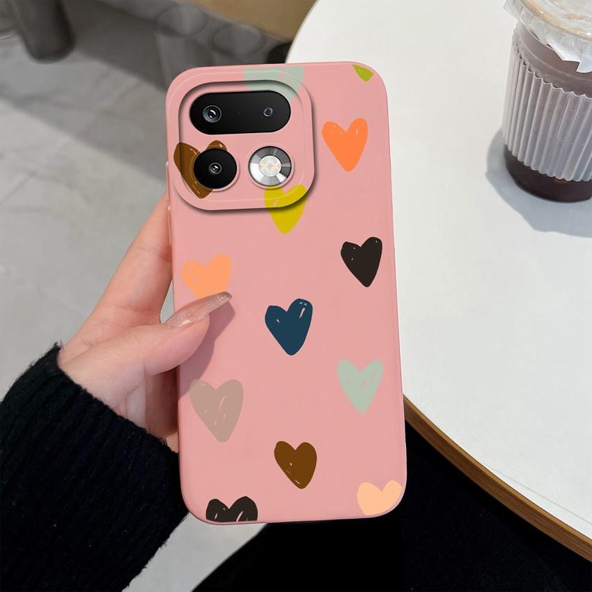 Для Oppo Realme 16 15 14 Pro Plus C85 Pro Reno15 Pro Oppo A6X A96 A95 A94 A93 A92 A91 A72 Чехол для телефона Сердце Любви Мягкий Жидкий Силикон Легкий Чехол