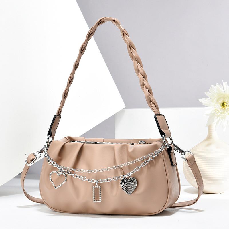 Square Fashionforward Small Handbag With Soft Construction And Woven Accents For Everyday Wear