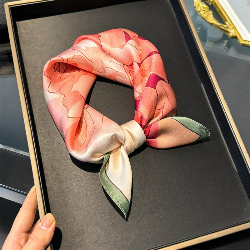 New 100% Natural Real Silk Scarf Women Bandana Square Scarves Wrap Kerchief Mulberry Fashion Luxury High Quality Hijab For Lady