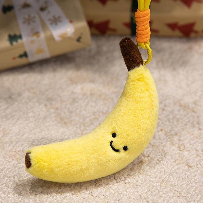 Fruit Plush Toy Backpack Ornament: Persimmon, Apple, Pear, Lemon, Tomato, Pumpkin Doll for Girls