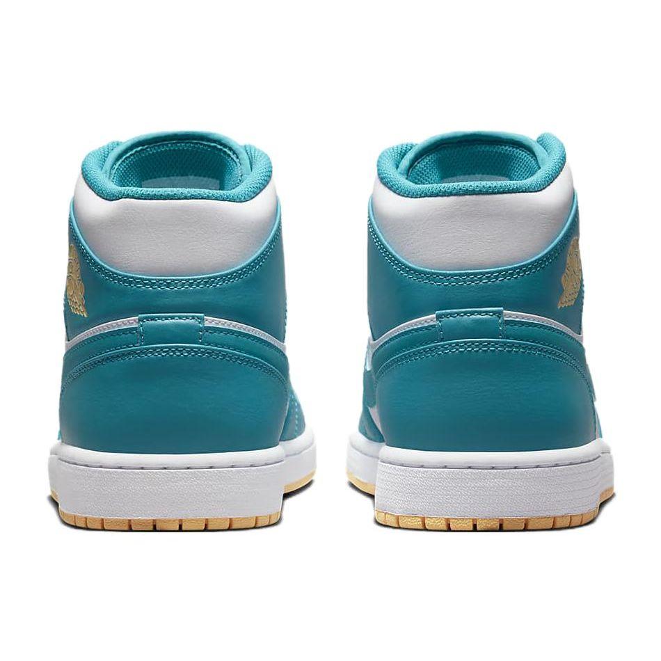 Мужские кроссовки Air Jordan 1 Mid Aquatone White Celestial-Gold DQ8426-400