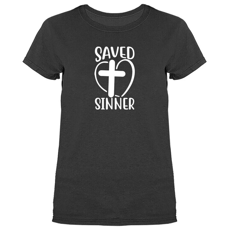 Saved Sinner Christian Religious God Bible Church Jesus Christ T-shirt
