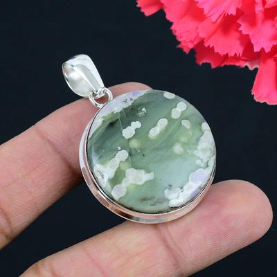 Подвеска из драгоценного камня Ocean Jasper, твердая подвеска из стерлингового серебра 925 пробы, ювелирный подарок для унисекс