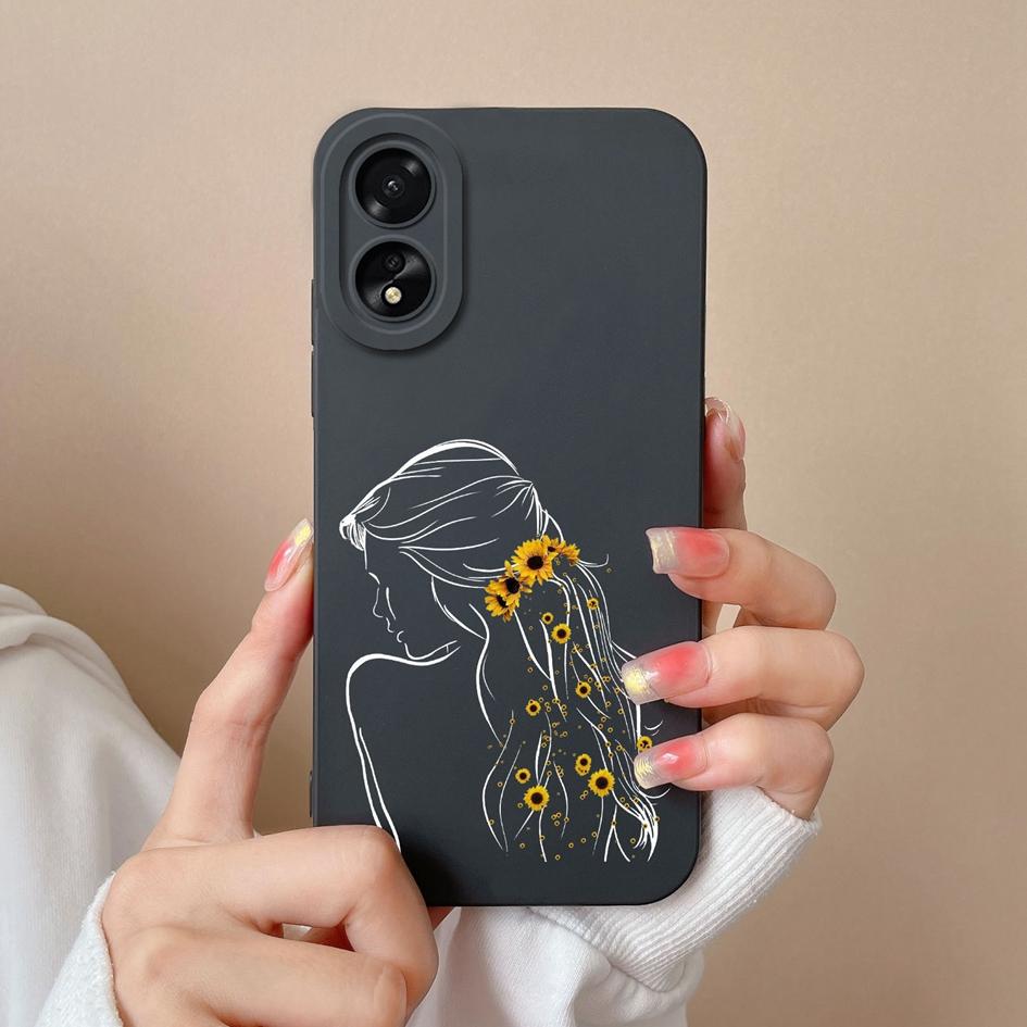 Чехол для OPPO A38 A58 A78 Realme 11 Pro Plus A2 A79, модная задняя крышка, матовая жидкая силиконовая защитная пленка для экрана для мальчиков и девочек, чехол для телефона OPPO Shell