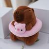 Cute Toy Plush Capybara Keychain Swimming Ring Capybara Headgear Capybara Doll  for Birthday Gift