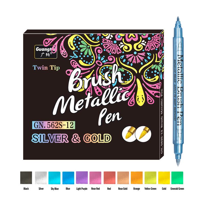 Металлические маркеры с двумя наконечниками Золотой/Серебряный цвет Маркер для рисования по камню Кружка Керамика DIY Художественные принадлежности