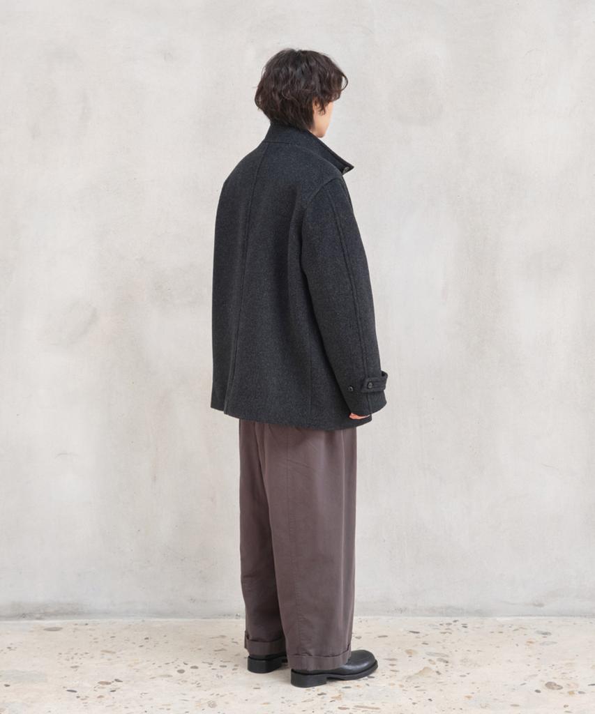 HORLISUN Baron Wool Half Coat Dark Navy