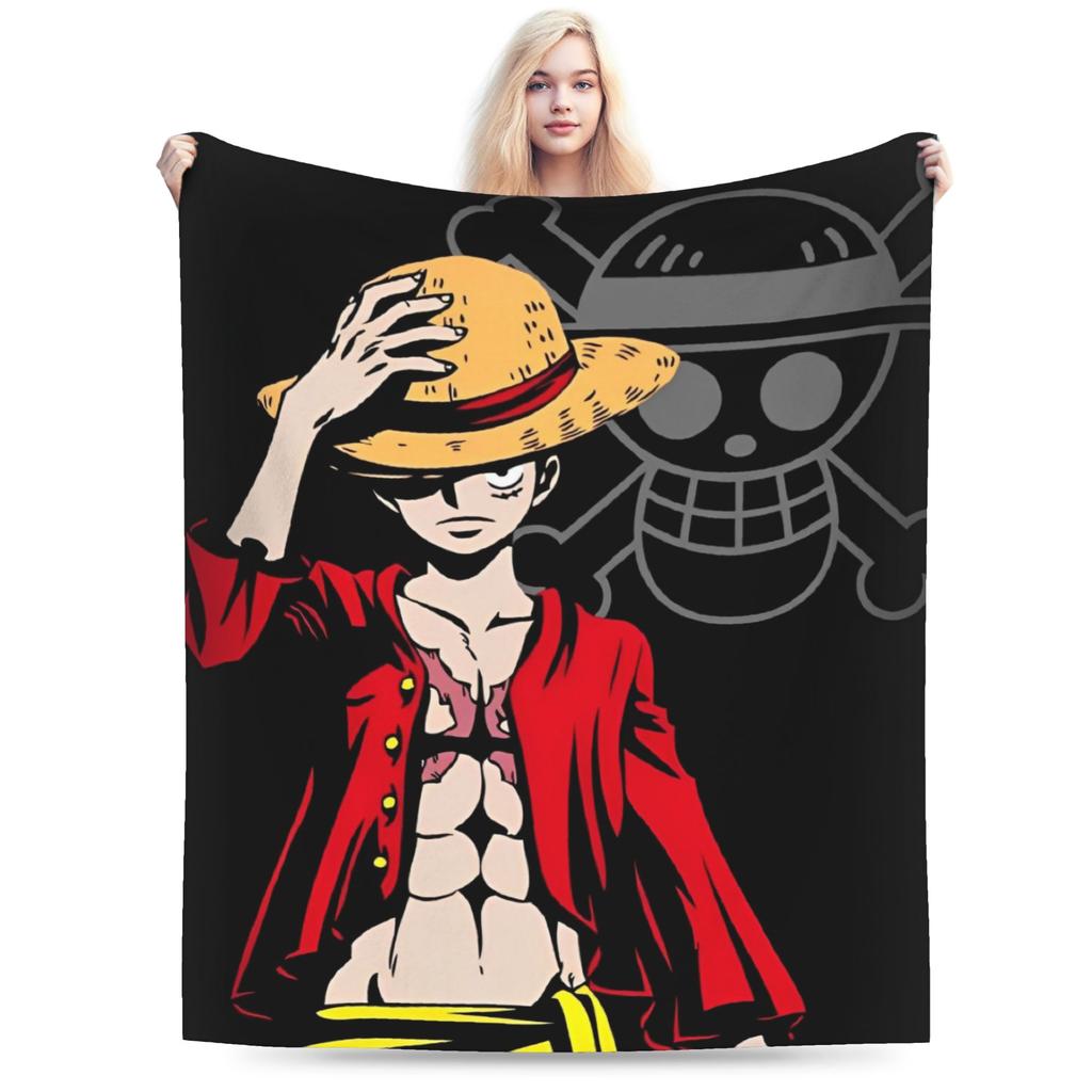 Фланелевое одеяло One Piece Аниме Пушистое Плед Модный Плед Все сезоны Кондиционер Персонализированное Теплое Мягкое Покрывало