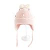 Winter children's hats, girls' outdoor sun shading and windproof woolen hats, baby knitted bow ear protection hats