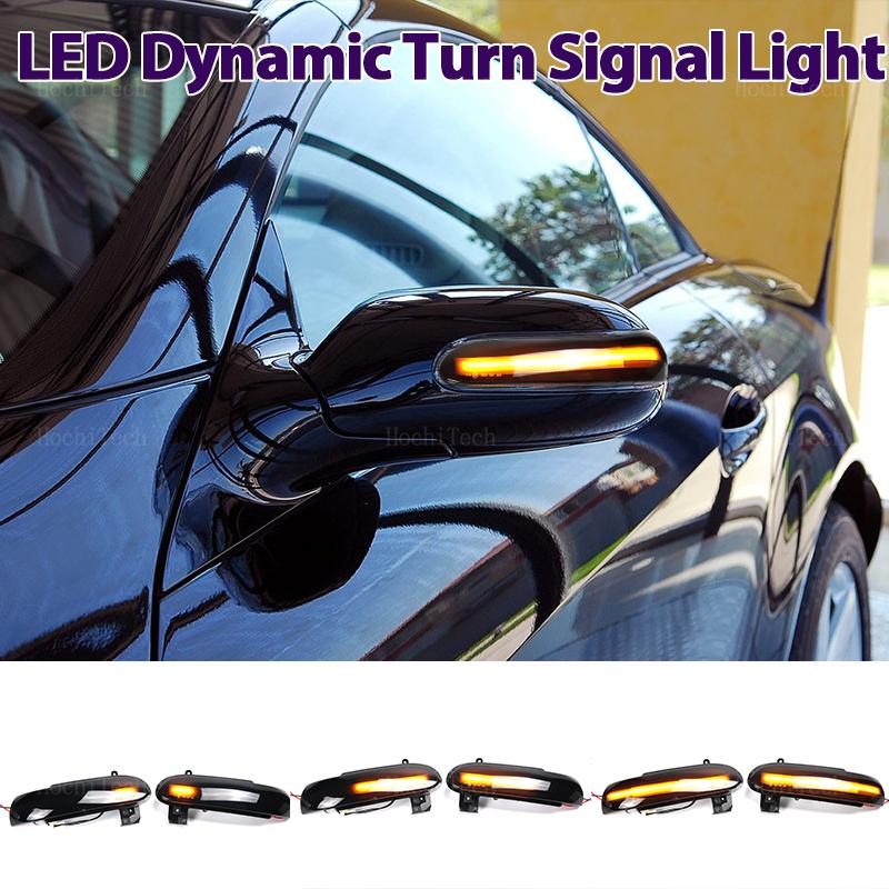 Динамический черный светодиодный указатель поворота, последовательный светильник для зеркала заднего вида для Mercedes Benz SLK SL Class R171 W171 R230 W230