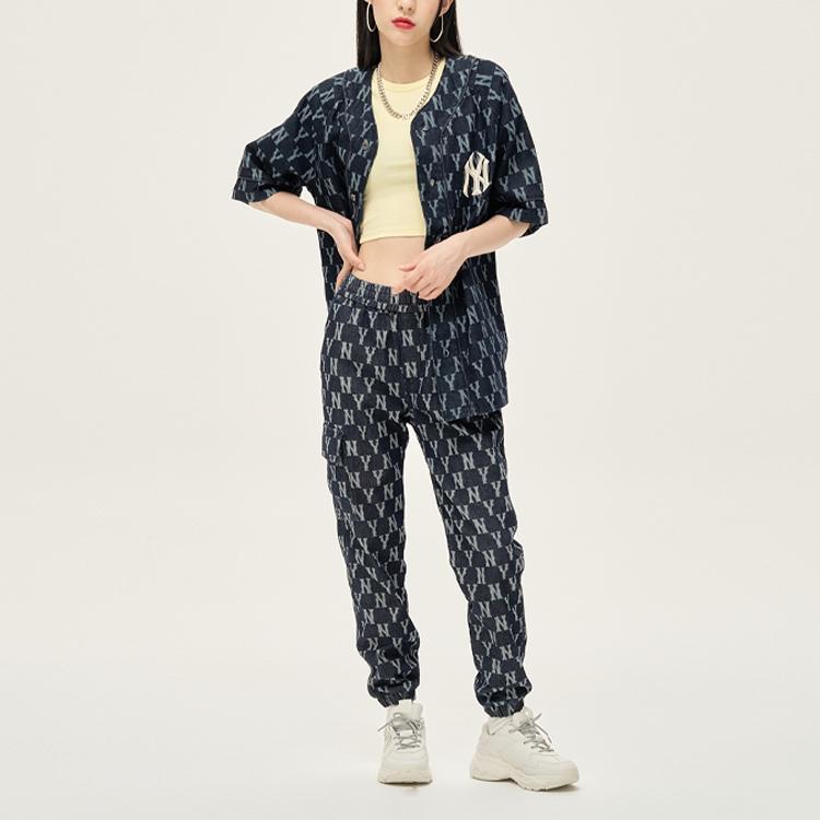 New MLB Old Flower Shirts Unisex Dark Blue 3ABSN1014-50BLD