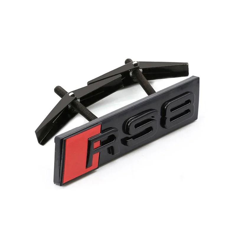 ABS Car Styling Front Grille Emblem Badge for S SQ3 SQ5 SQ7 SQ8 RSQ3 RSQ5 RSQ7 TTS TTRS Black Logo Auto Retrofit Accessories