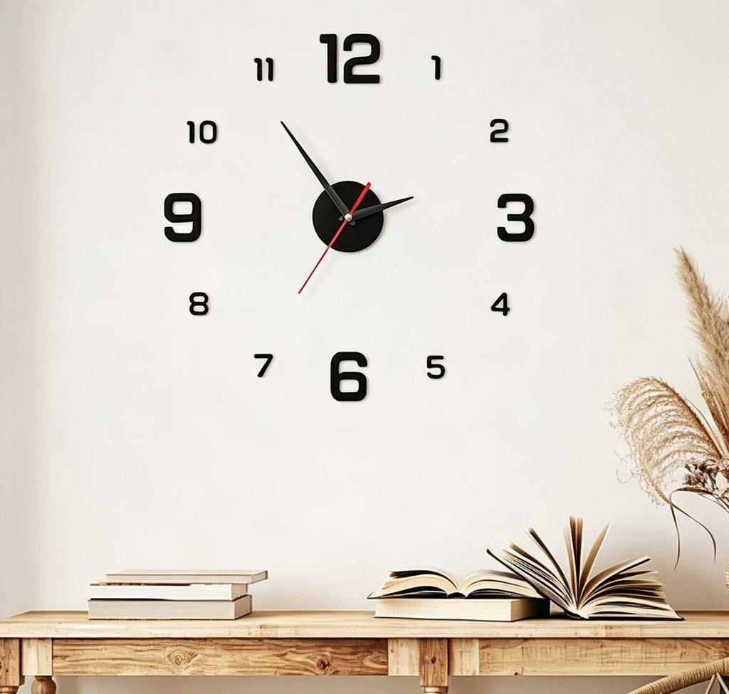 Clock, Wall Decal, Glow in the Dark Digital Clock, DIY Acrylic Silent Wall Clock