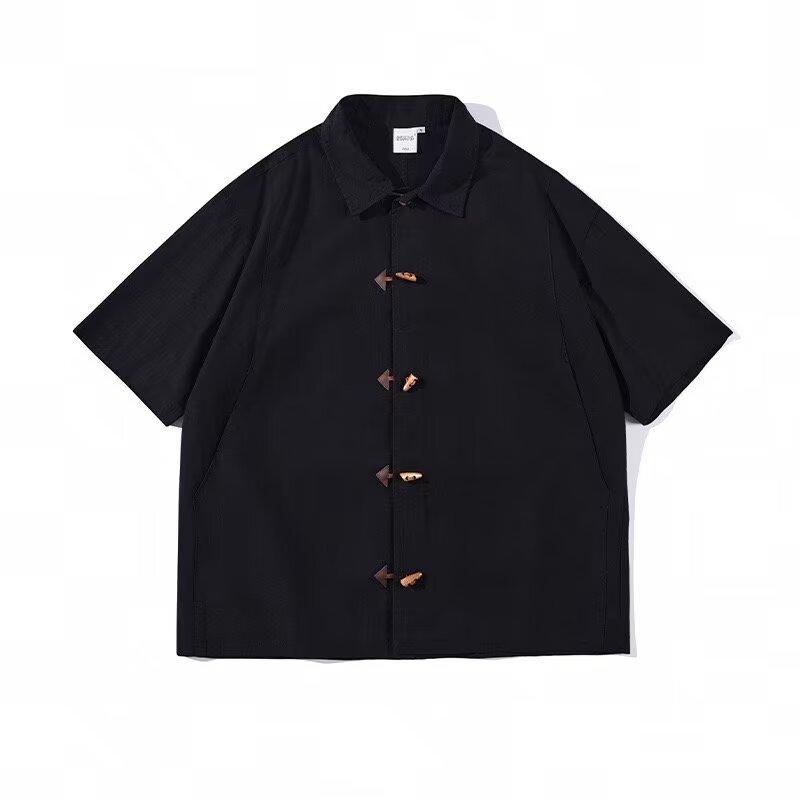 Футболка-поло с коротким рукавом и отложным воротником, мужская модная летняя футболка, корейская версия, облегающая, трендовая, универсальная футболка, топ